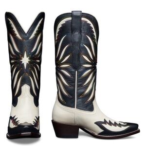 Tecovas Annie Star Western Boots – Midnight & White – size 9 B - NEW IN BOX